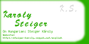 karoly steiger business card