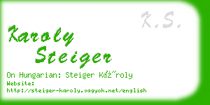 karoly steiger business card